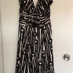 Monsoon black/white halter neck dress. Size 10